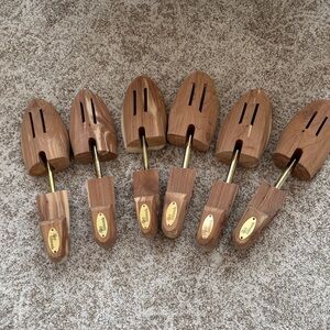 3 pair of Allen Edmonds solid toe cedar shoe trees with brass accents.